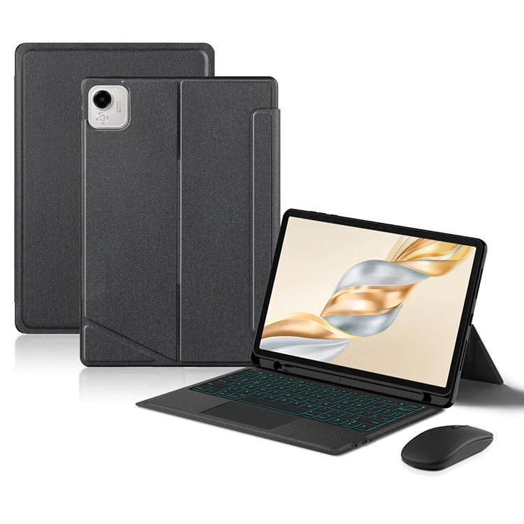 For Honor Pad X9 Pro Leather Case + Bluetooth-Compatible Keyboard with Backlight Trackpad