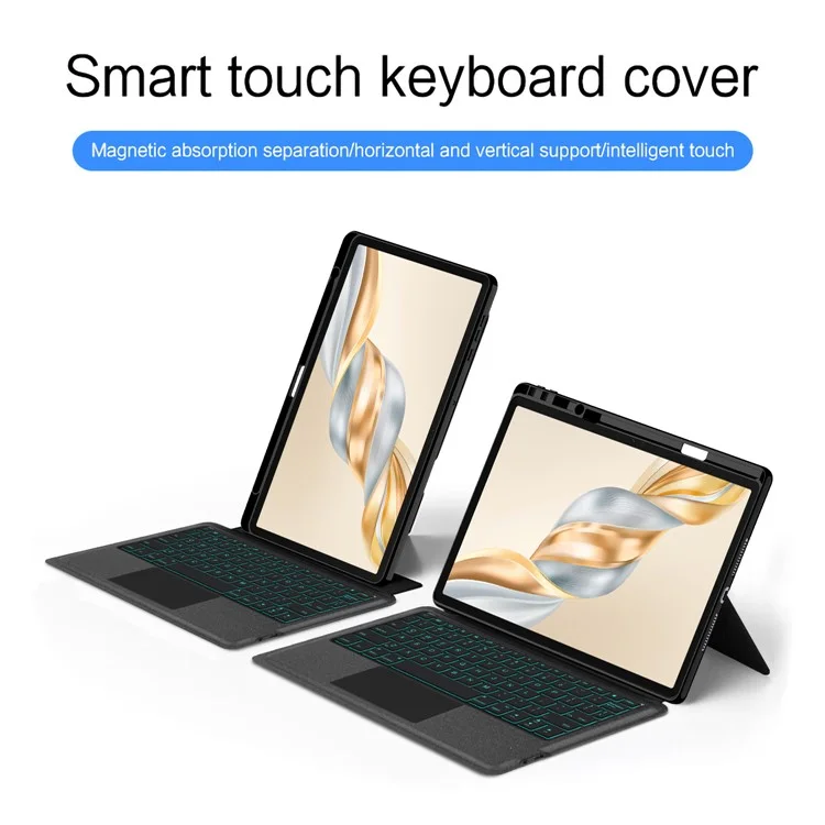 For Honor Pad X9 Pro Leather Case + Bluetooth-Compatible Keyboard with Backlight Trackpad