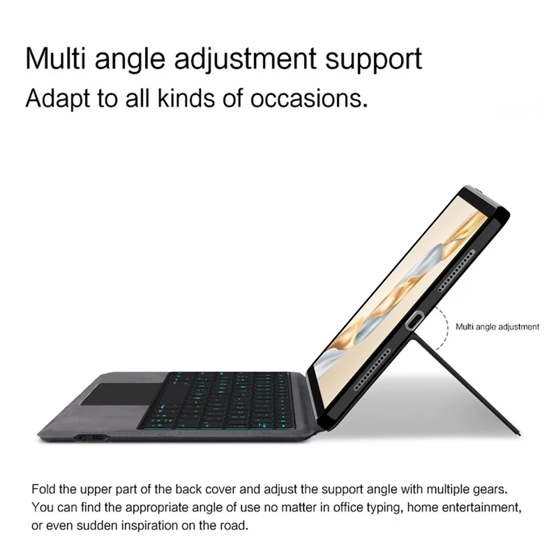 For Honor Pad X9 Pro Leather Case + Touchpad Bluetooth-Compatible Keyboard with Backlit