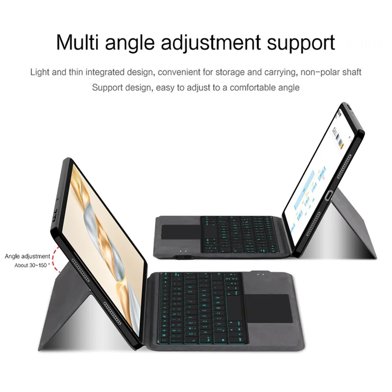 For Honor Pad X9 Pro Leather Case + Touchpad Bluetooth-Compatible Keyboard with Backlit