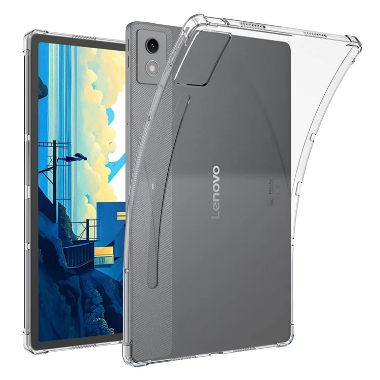 Capa para Lenovo Xiaoxin Pad Pro 12.7 (2025) TB373FU / TB375FC Proteção Antichoque de Quatro Cantos Transparente em TPU para Tablet