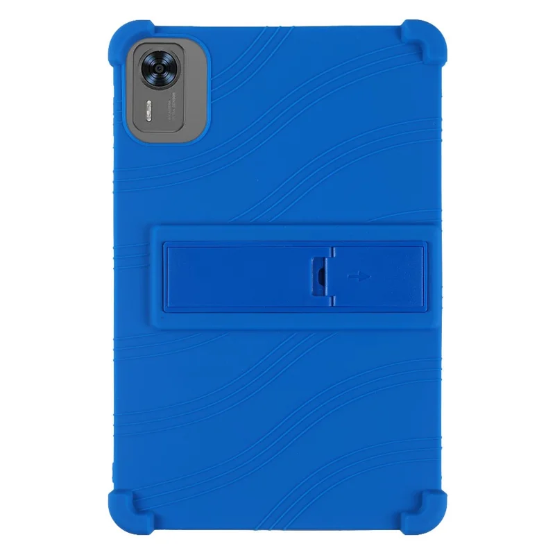For Teclast T60AI / Doogee T36 Silicone Case with Kickstand Rugged Protective Cover - Dark Blue