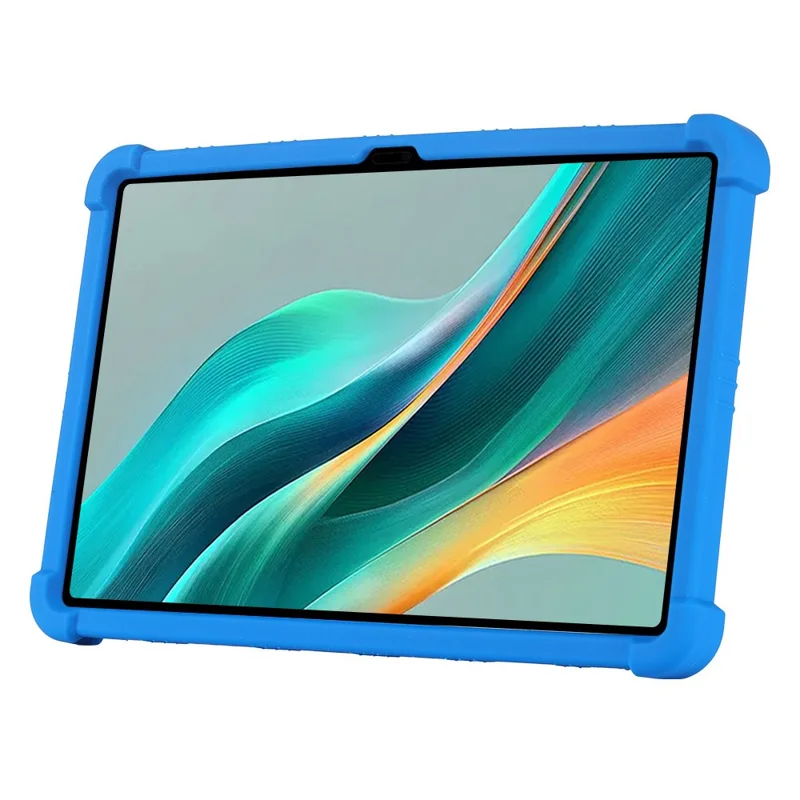 For Teclast T60AI / Doogee T36 Silicone Case with Kickstand Rugged Protective Cover - Dark Blue