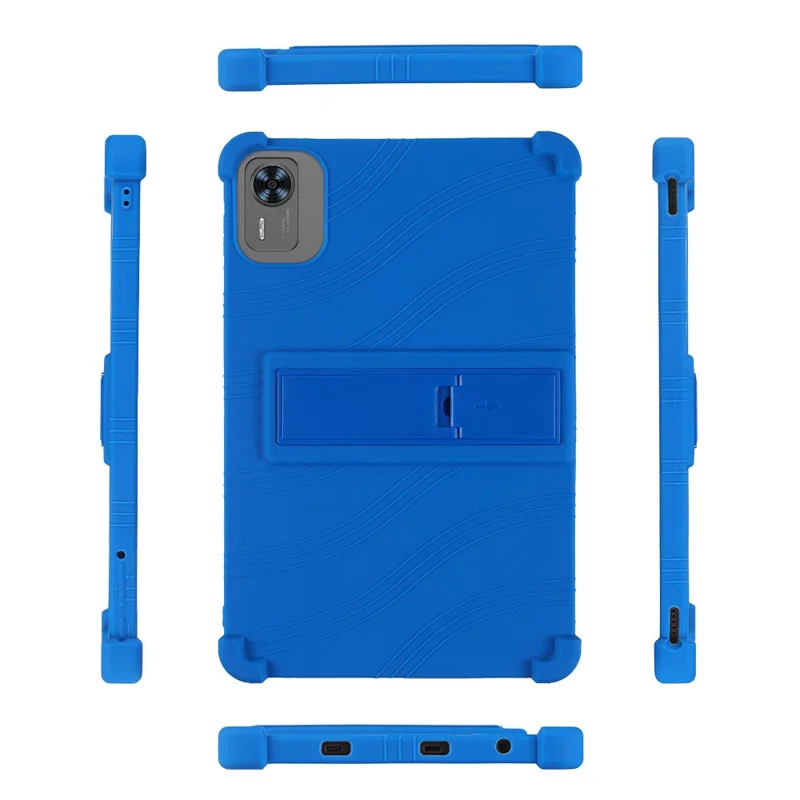 For Teclast T60AI / Doogee T36 Silicone Case with Kickstand Rugged Protective Cover - Rose