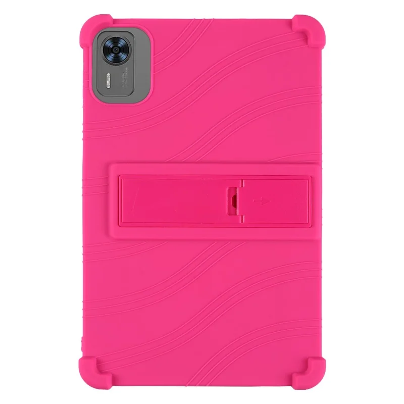 For Teclast T60AI / Doogee T36 Silicone Case with Kickstand Rugged Protective Cover - Rose