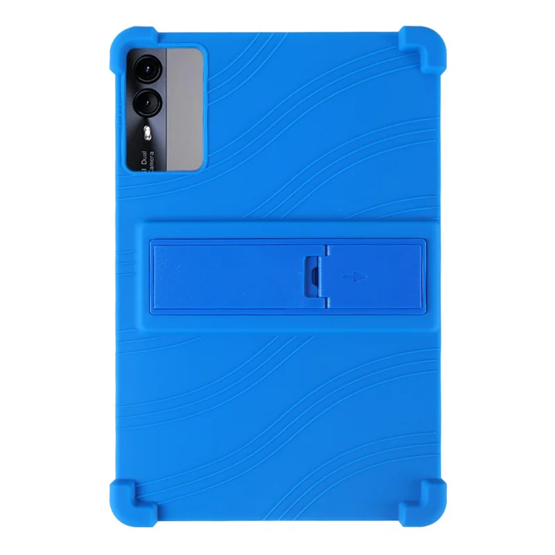 For Hotwav Pad 11 Silicone Case with Kickstand Rugged Protective Cover - Dark Blue