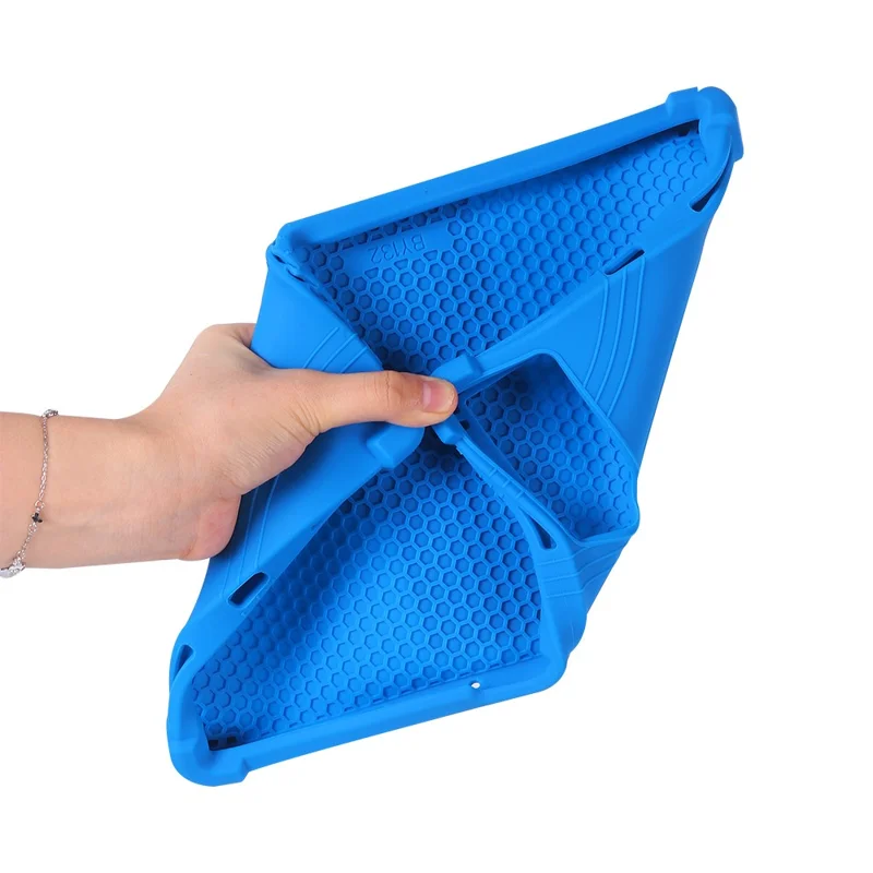 For Hotwav Pad 11 Silicone Case with Kickstand Rugged Protective Cover - Dark Blue