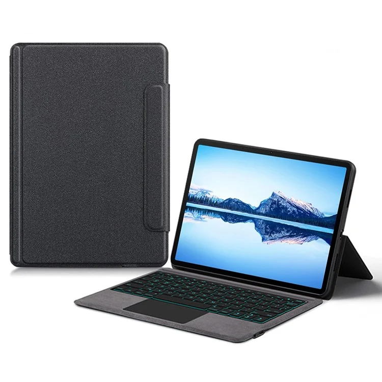 For Huawei Qingyun C7 (2nd Gen) Leather Case + Touchpad Bluetooth-Compatible Keyboard with Backlit