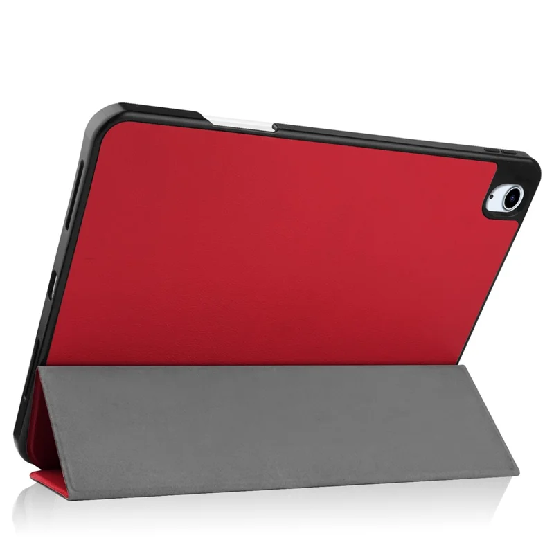 Étui support pour iPad Air 11 (2025) avec protection antichoc en cuir et emplacement pour stylo - Rouge