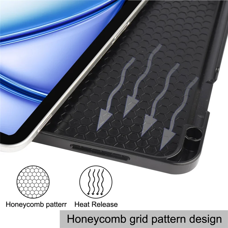 Étui support pour iPad Air 11 (2025) avec protection antichoc en cuir et emplacement pour stylo - Rouge