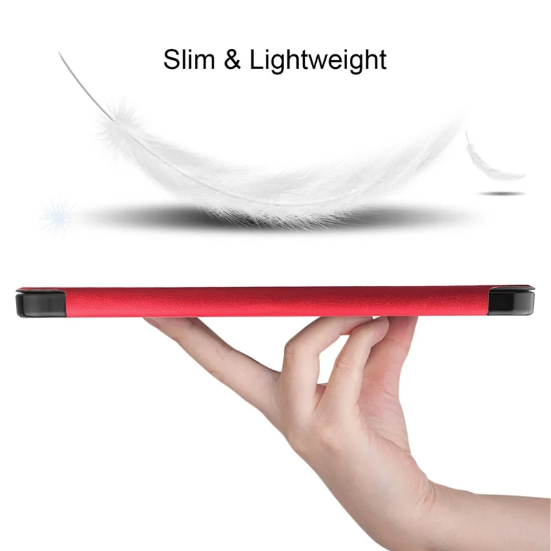 Étui support pour iPad Air 11 (2025) avec protection antichoc en cuir et emplacement pour stylo - Rouge