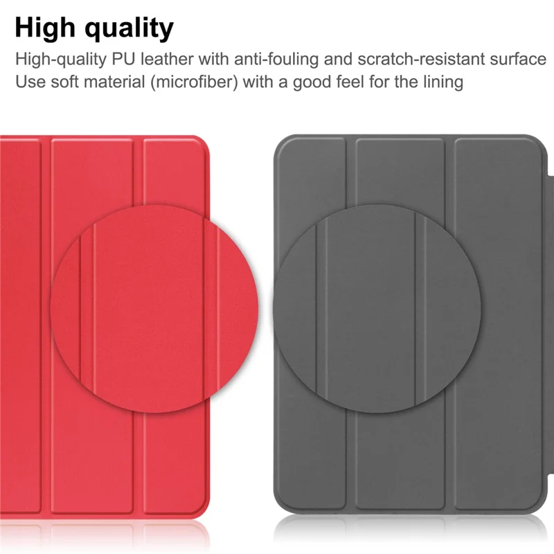 For iPad (2025) / 10.9 (2022) Stand Case Shock-Absorbent Leather Tablet Cover with Pen Slot - Red