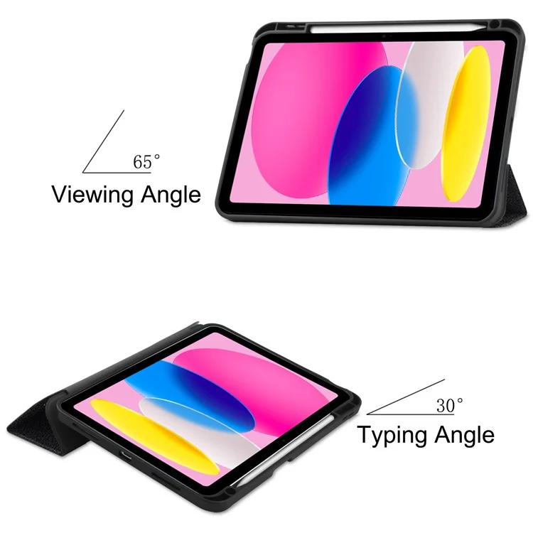 For iPad (2025) / 10.9 (2022) Tablet Case Pattern Printing Tri-Fold Stand Leather + TPU Cover with Pen Holder - Don't Touch Me