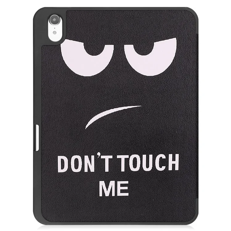 For iPad (2025) / 10.9 (2022) Tablet Case Pattern Printing Tri-Fold Stand Leather + TPU Cover with Pen Holder - Don't Touch Me