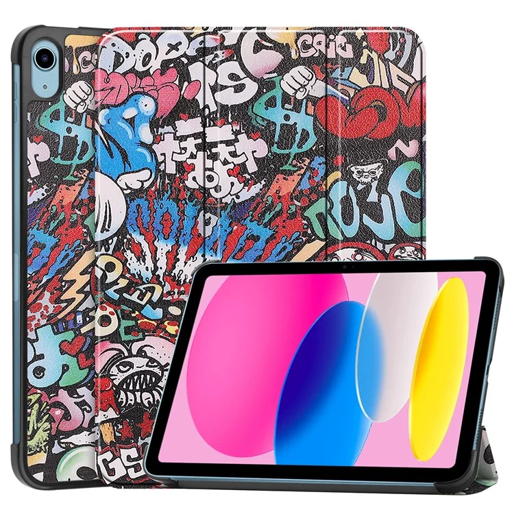 Cover per iPad (2025) con Stampa a Fantasia, Custodia in Pelle con Supporto - Graffiti