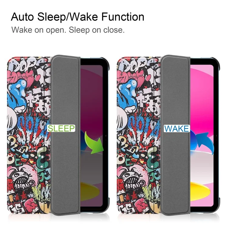 Cover per iPad (2025) con Stampa a Fantasia, Custodia in Pelle con Supporto - Graffiti