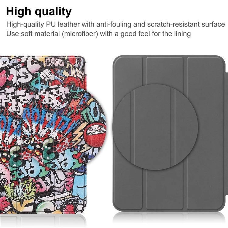 Cover per iPad (2025) con Stampa a Fantasia, Custodia in Pelle con Supporto - Graffiti