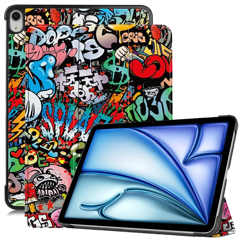 For iPad Air 13 (2026) / (2025) / (2024) Case Pattern Print Leather Stand Tablet Cover - Graffiti