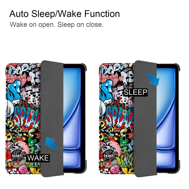 For iPad Air 13 (2026) / (2025) / (2024) Case Pattern Print Leather Stand Tablet Cover - Graffiti