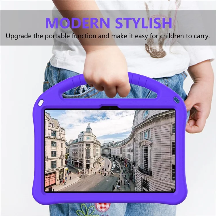 Étui pour Lenovo Tab TB311FU Pro en EVA avec poignée et support Idéal pour les enfants - Violet