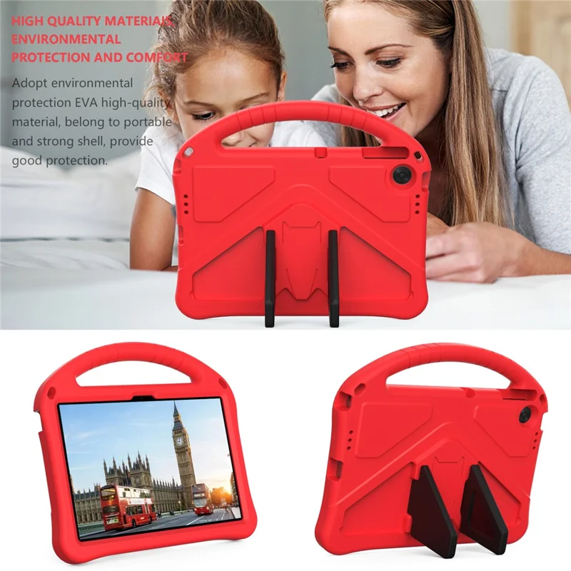 For Lenovo Tab TB311FU Case EVA Tablet Cover with Handle Kickstand Children Friendly - Red