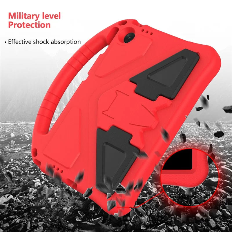 For Lenovo Tab TB311FU Case EVA Tablet Cover with Handle Kickstand Children Friendly - Red