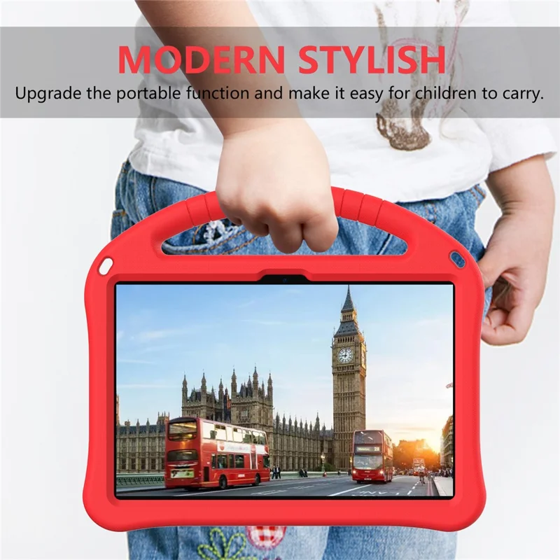 For Lenovo Tab TB311FU Case EVA Tablet Cover with Handle Kickstand Children Friendly - Red