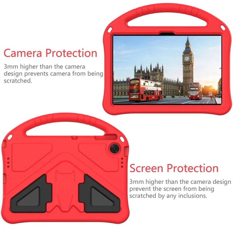 For Lenovo Tab TB311FU Case EVA Tablet Cover with Handle Kickstand Children Friendly - Red