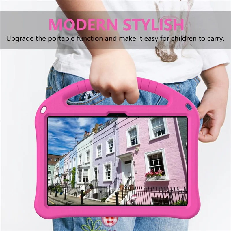 For Lenovo Tab TB311FU Case EVA Tablet Cover with Handle Kickstand Children Friendly - Rose