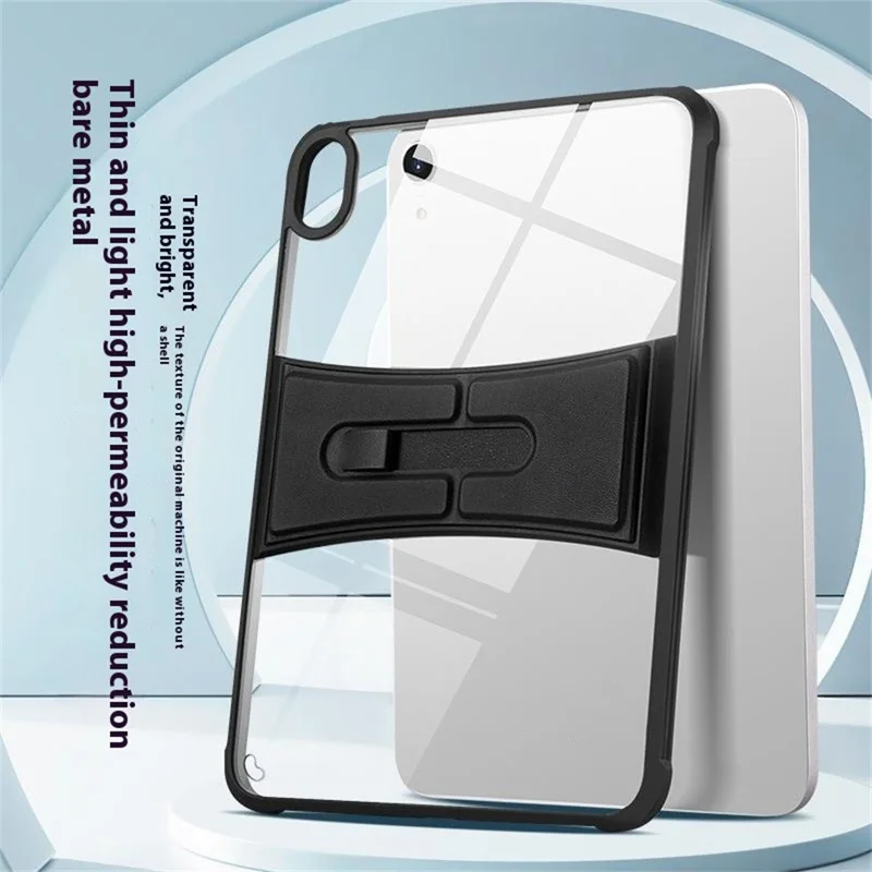 For iPad 10.9 (2022) Case Magnetic Kickstand TPU + Acrylic Anti Drop Tablet Protective Cover - Black