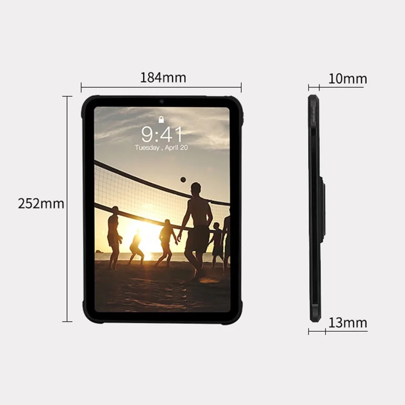 For iPad 10.9 (2022) Case Magnetic Kickstand TPU + Acrylic Anti Drop Tablet Protective Cover - Black