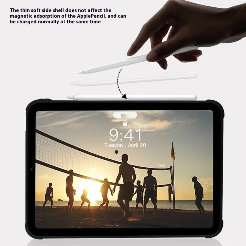 For iPad 10.9 (2022) Case Magnetic Kickstand TPU + Acrylic Anti Drop Tablet Protective Cover - Black