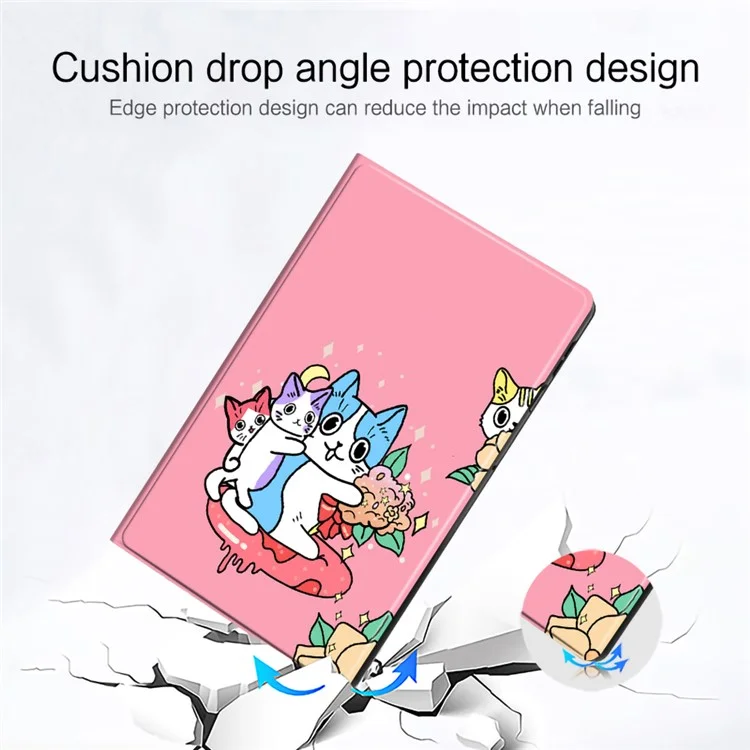 Per Huawei Hi MatePad 11.5 2024 Cover con Stampa a Motivi in Pelle PU + Supporto TPU per Tablet - Rosa