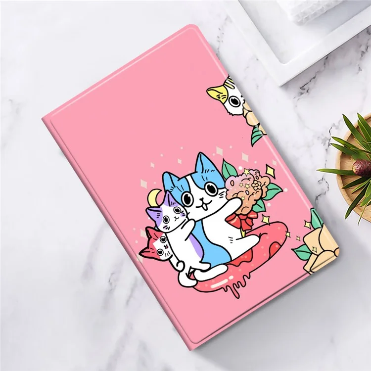 Per Huawei Hi MatePad 11.5 2024 Cover con Stampa a Motivi in Pelle PU + Supporto TPU per Tablet - Rosa