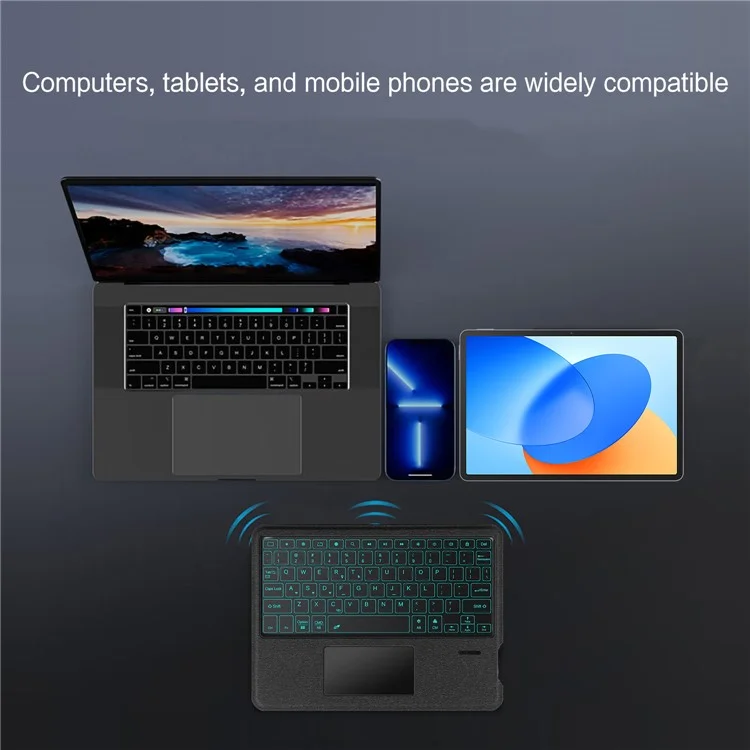 Für Huawei Hi MatePad 11,5 2024 Lederhülle + Bluetooth-kompatibler Tastatur mit Hintergrundbeleuchtung und Trackpad