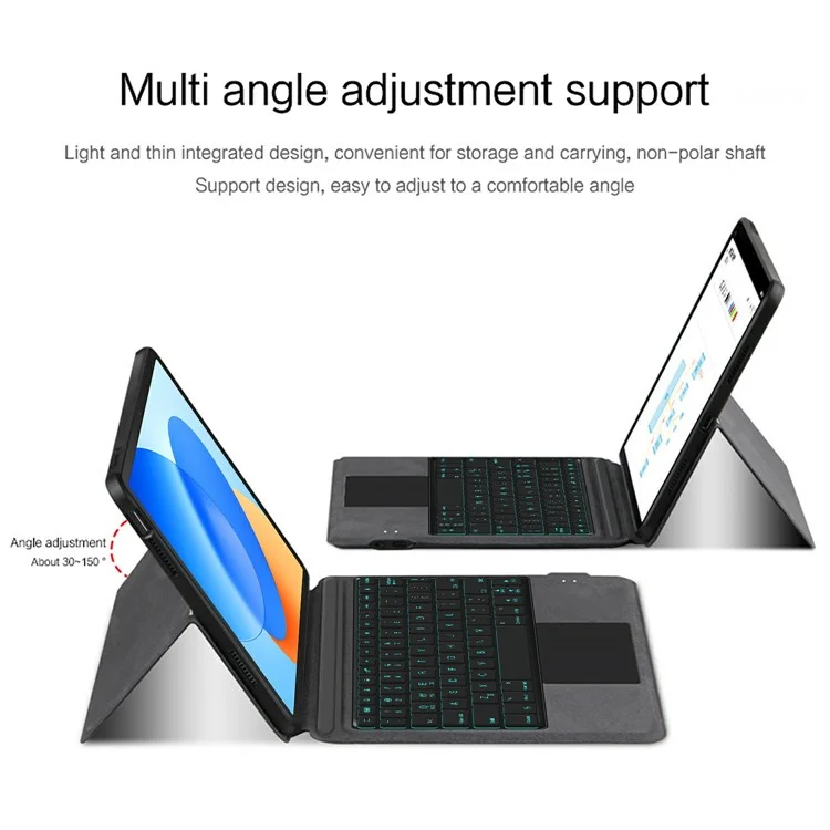 For Huawei Hi MatePad 11.5 2024 Leather Case + Touchpad Bluetooth-Compatible Keyboard with Backlit