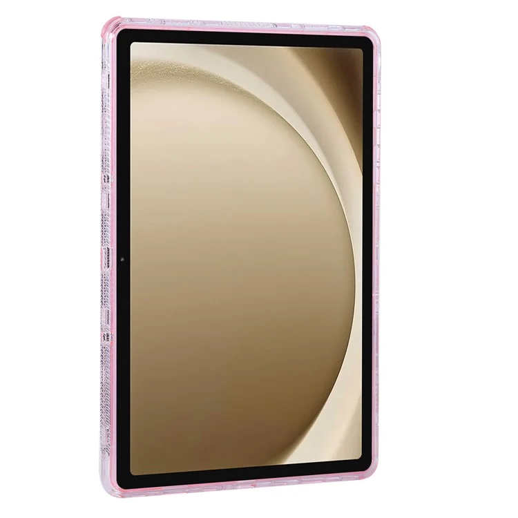 For Samsung Galaxy Tab A9+ Clear Case 3 in 1 PC + TPU Shockproof Tablet Cover - Pink