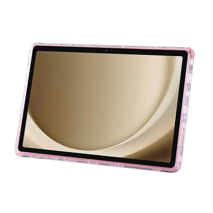 For Samsung Galaxy Tab A9+ Clear Case 3 in 1 PC + TPU Shockproof Tablet Cover - Pink