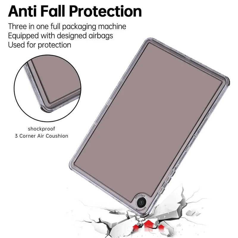 For Samsung Galaxy Tab A9 Clear Case 3 in 1 PC + TPU Shockproof Tablet Cover - Black