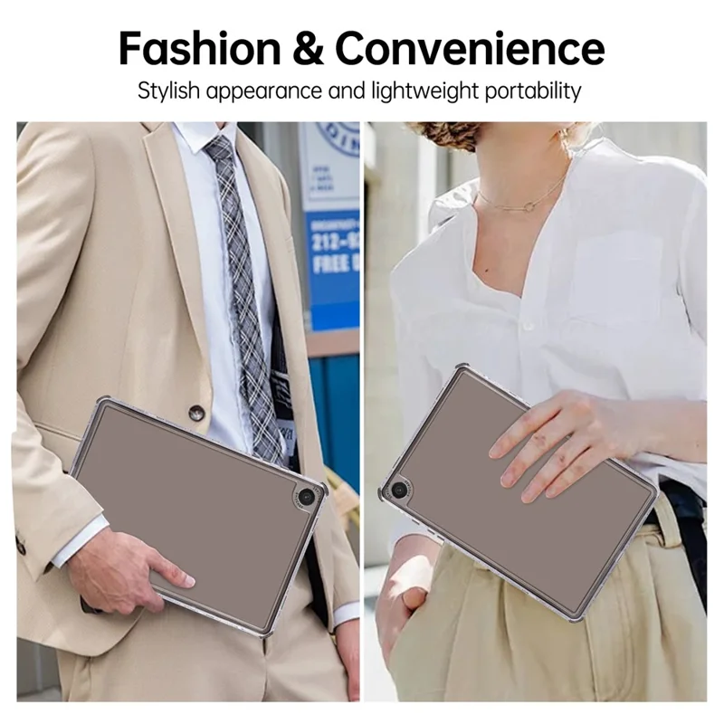 For Samsung Galaxy Tab A9 Clear Case 3 in 1 PC + TPU Shockproof Tablet Cover - Black