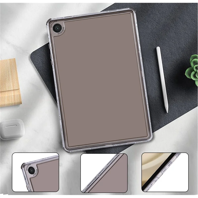 For Samsung Galaxy Tab A9 Clear Case 3 in 1 PC + TPU Shockproof Tablet Cover - Black