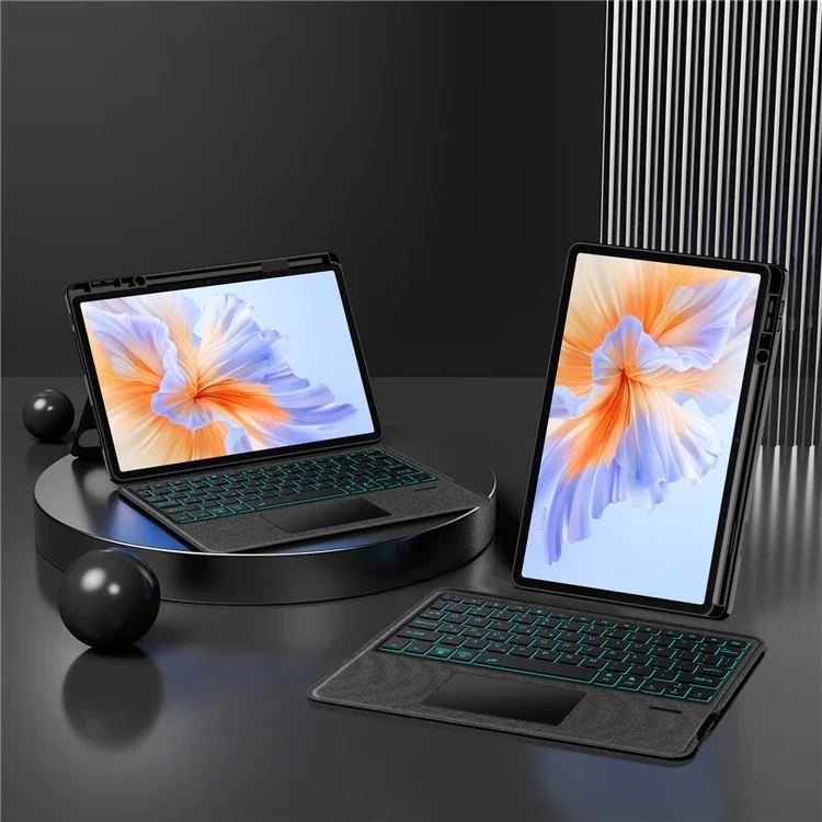 For Honor Pad V9 Leather Case + Bluetooth-Compatible Keyboard with Backlight Trackpad