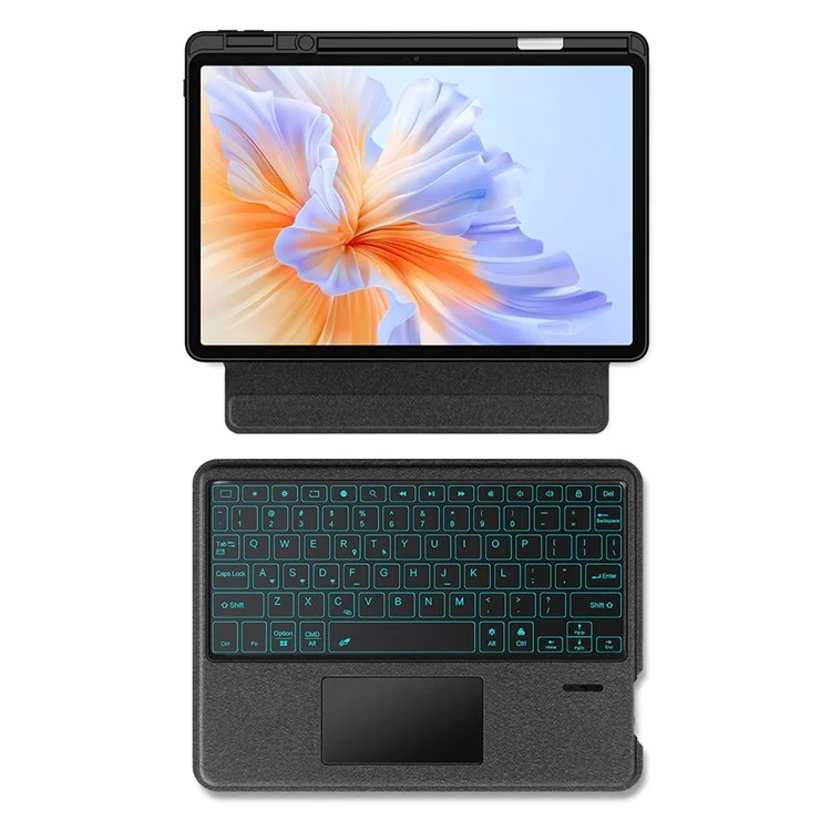 For Honor Pad V9 Leather Case + Bluetooth-Compatible Keyboard with Backlight Trackpad