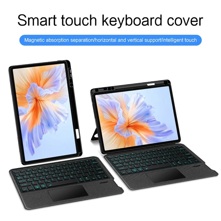 For Honor Pad V9 Leather Case + Bluetooth-Compatible Keyboard with Backlight Trackpad
