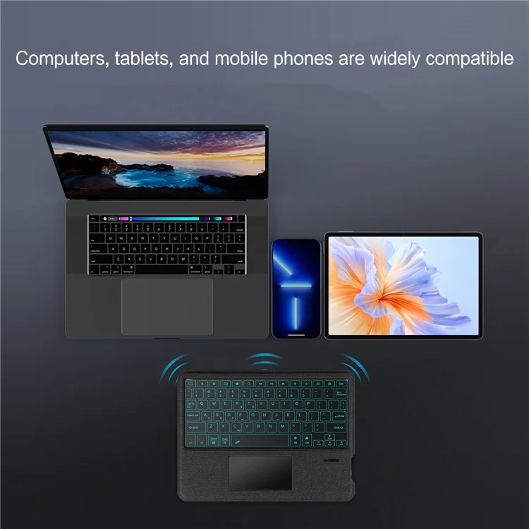 For Honor Pad V9 Leather Case + Bluetooth-Compatible Keyboard with Backlight Trackpad