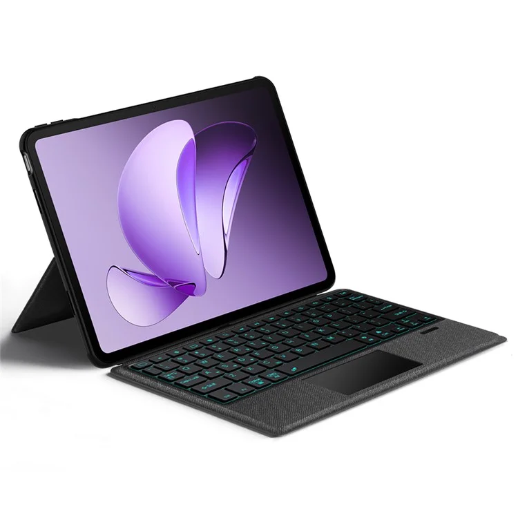 For Oppo Pad 3 Leather Case + Bluetooth-Compatible Keyboard with Backlight Trackpad