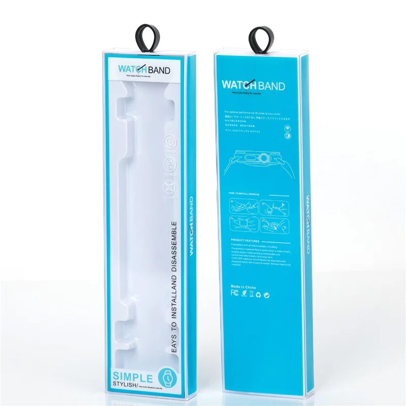 100 PCS Watch Band Packaging Box Pull Out Style Short D1 165 x 55 x 18 mm For Fashion Accessories Storage - White  /  Baby Blue