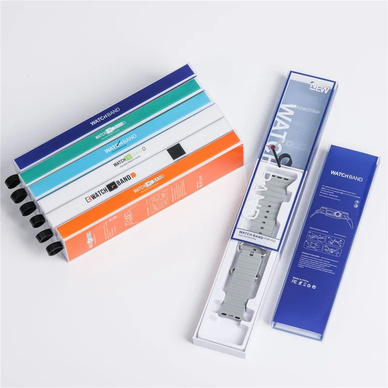 100 PCS Watch Band Packaging Box Pull Out Style Short D1 165 x 55 x 18 mm For Fashion Accessories Storage - White  /  Baby Blue