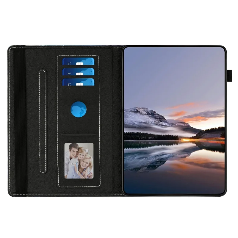 For iPad Pro 11 (2024) Tablet Case Litchi Texture Pattern Printing Leather Cover Auto Sleep  /  Wake with Card Holder - Two Cats