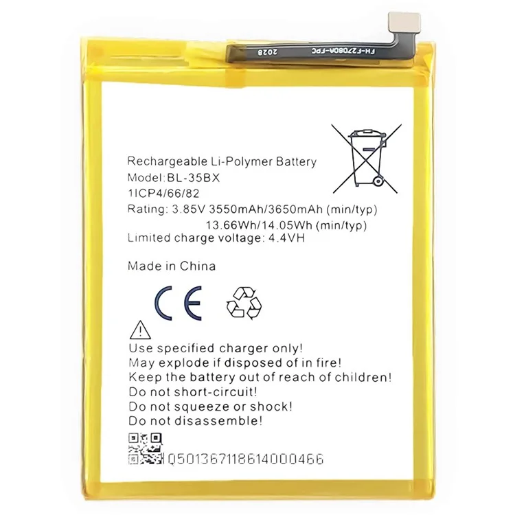 For Infinix Zero 6 / Zero 6 Pro 3.85V 3550mAh Li-ion Polymer Battery Assembly Part (Encode: BL-35BX) (without Logo)